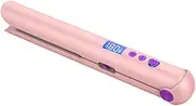 Portable USB Rechargeable Hair Straightener and Curler with Power Bank Travel Flat Hair Wand Wireless Straightening C