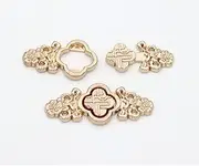 5pcs Vintage Flower Button with Gems DIY Sewing Materials for Clothes Skirts Bags Decoration (#8 Cherry Blossom)