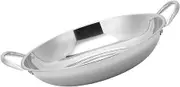 SOLUSTRE Double Handle Wok Pot Hot Pot for Easy Cooking Energy Saving Lightweight and Non Stick Frying Pan for Home Kitchen and Takeaway Meals