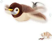 Flapping Bird Cat Toy, Flying Bird Cat Toys for Indoor Cats, Bird Chase Cat Toy, Interactive Chirping Bird Cat Toy, Bird Toy That Chirps and Flaps, Sparrow Cat Toy, Pajaro Volador para Gatos (1PCS)