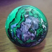 360g RARE Natural blue Volcanic Rock agate Sphere Quartz Crystal Ball Healing