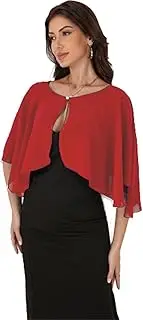 [XINMAIKE] Women's Capelet Shawls and Wraps for Evening Dresses Soft Bridesmaid Shawl Chiffon Cape Wedding Cover Up