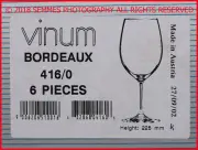 Riedel VINUM Bordeaux Glasses Set of 6 NEW as shown in package Free shipping