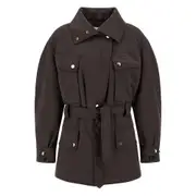 [The Andamane] The Andamane Belted-waistband Multi-pocket Jacket 40 IT BROWN