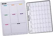 HOMSFOU 2 Sheet Schedule Fridge Schedule Fridge Calendar Dry Erase Monthly and Weekly Planner Board Schedule Calendar for White