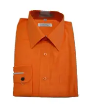 Men' bright orange color long sleeves dress shirt ( 15 1/2 / 32-33 )