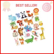 Animals Window Gel Clings Decals for Kids and Adults - Classroom, Home, Nursery,