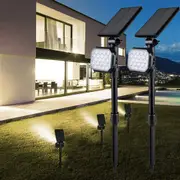 2 Pack Solar Powered Landscape Solar Spot Lights Decorative lights Cool White