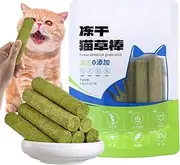 Cat Chew Grass Food, 6X Freeze Dried Snack Cat Natural Grass Treat, Boosts Interaction Cleaning Cat Teeth Edible Cat Toys for Indoors for Balcony, Bedroom