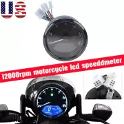 Motorcycle LCD Digital Speedometer Tachometer Gauge Odometer 12V fit for HARLEY