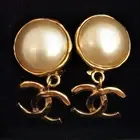 Vintage CHANEL Earrings Coco Mark