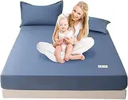 Fitted Queen Sheet, 70.87x78.74 Inches All-Inclusive Mattress Cover Non-Slip, Machine Washable Breathable Protective Cover Dustproof Bed Sheet for Kids Bedding