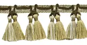 Double Tassel Fringe Trim, Color# VNT1 - Birch Brown [Sold By The Yard]