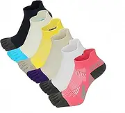 [DOLAFO] Toe Socks for Women Sneaker Socks Sports Socks Five Finger Socks Running Socks Breathable Trainer Socks Anti-blowing Hiking Socks Ankle Socks - 6 Pairs