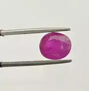 Pink Ruby faceted loose gemstone Oval shaped 4.10 carat African HT natural gems