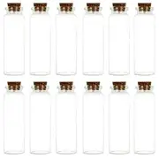 12 Pack 20ml Mini Glass Bottles with Cork Stoppers for DIY Craft Party Favors