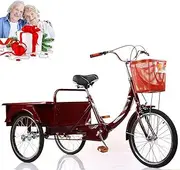 MegLob Adult Tricycle, Multifunctional Three-Wheeled Cruise Trike for Picnic,Cruiser Cargo Bike for Seniors, Trike Bike for Adults with Large Capacity Basket, Three-Wheeled Bicycles for Picnic