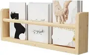 Wood Floating Shelves Wall Book Shelves Kids Bookshelf Living Room Bedroom Decor Kitchen Spice Bathroom Storage Rack(30cm)