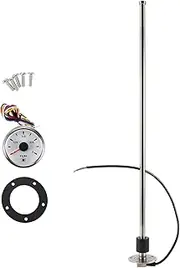 X AUTOHAUX Fuel Sending Unit and Gauge Kit Boat Fuel Sending Unit Marine Fuel Sender Unit Metal 25.59" 1 Set Silver Tone Black White 0-190 Ohm