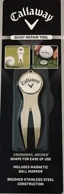 Callaway Golf Divot Repair Tool with Magnetic Ball Marker Stainless Steel NEW