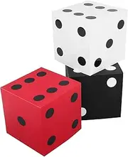 ABOOFAN 3pcs Jumbo Dice Boxes for Vegas Party Decorations Table Dice Centerpieces for Birthday Celebrations Graduation Night and Themed Events Easy to Assemble Reusable Design