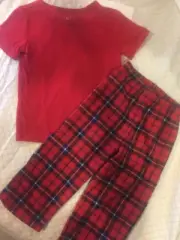 18 24 M 2 T Baby Gap 2pc Set Red Plaid Flannel Holiday PJ's Pajamas Shirt Boy