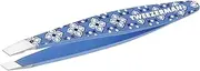 Tweezerman Lisbon Sea Mini Slant Tweezer - Tweezers for Eyebrows, Travel Tweezers for Eyebrows, Facial Hair, Ingrown Hair