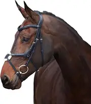 Velociti Lusso Leather Horse Grackle Bridle (UK Size: Full) (Black)