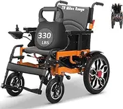 20 Miles All Terrain Electric Wheelchairs for Adults,20" Seat Width Compact Portable Motorized Wheelchair for Seniors,Intelligent Folding Power Wheelchair Travel Motorized Mobility Scooters