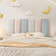Upholstered/Padded Wall Panels, Anti Collision Wall Padding, Soft Wall Padding for Kids Bedroom Autism, Wall Panels Self-Adhesive Rectangular (Color : A, Size : 150cm)