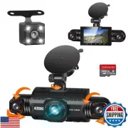 360 Degree View 4 Channel Dash Cam Front and Rear Inside Left Right, TOPGOOSE