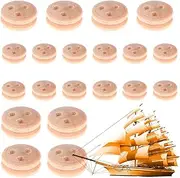 Wooden Craft Wheels,Small Wooden Sheave | 20x Portable Ship Model Building Kit, Wooden Sailing Boat Model Accessories for Men, Women