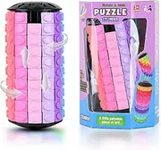 Rotate and Slide Puzzle,Fidget Toys Restore and Create,Fidget Slider Open Cover for Quick Play,Brain Teaser,Sensory Toys,Educational Toys (12 Colors,10 Layers)