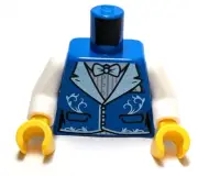 Lego - Minifigure Torso - Female, Blue Bow Tie, Suit Coat, White Sleeves