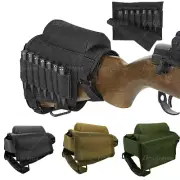Tactical Rifle Gun Buttstock Cheek Rest Pad Ammo Carrier Case Holder Cartridges