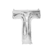 Silver T Alphabet Foil Balloon 35cm Party Decor Supplies AUS Stock