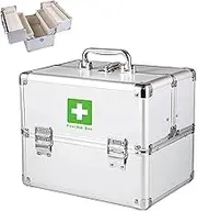 3 Layer Aluminum Medicine Box, Medicine Storage Box, Multi-layer Home Multi-Functional Large Capacity First Aid Kit, Storage Box