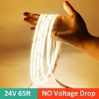 65ft / 20m DC24V COB LED Strip Lights 384leds/m Flexible LED Tape for Room Car