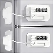 [WILNIRY] 2 Pack Refrigerator Fridge Freezer Door Lock with Password, Child Proof Door Lock for Kitchen Refrigerator, Cabinets and Drawers, Closets, Windows, Doors-No Tools Need or Dri