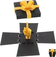 ZUNOXAZ Funny Finger present Box Unique Holiday Present Box for Christmas Parties Amusing Novelty present for Adults Humorous Surprise for Office Holiday Celebrations Black