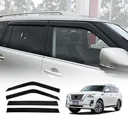 OAD4X4 Weathershields Compatible with Nissan Patrol Y62 2012-Onwards, Weather Shields Window Visors Wind Deflectors Sun Rain Guard 4PCS Set