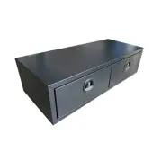 1400 x 600 x 380mm Black Alloy 2 Drawer Unit for Ute Truck Tool box Canopy Carav
