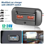 Dual USB Ports Car Bus Charger Socket Adapter 12/24V USB Power Panel With Switch