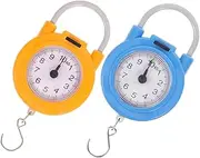 Beavorty 2pcs High Precision Portable Digital Scale with Hook Handheld Electronic Weight Scale for Home and Travel Durable Construction for Accurate Measurements Compact Design