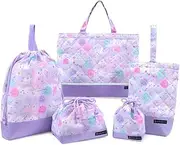 COLORFUL CANDY STYLE NM180600 Kindergarten Entrance Entrance Set, Quilting (Includes Lesson Bag and Reflector), Water Repellent, Unicorn Fantasy, Water Repellent, Lightweight, Stain Resistant, Wrinkle