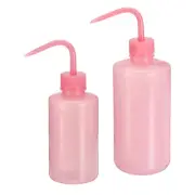 2Pcs 250ml 500ml Wash Bottle Plastic Squeeze Bottle Narrow Mouth Bottle Pink