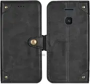 [AODATU] Magnetic Clasp Black Flip Leather TPU Silicone Retro Cover with Stand Wallet Case for Nokia 8210 2.8 inch with Card Slots