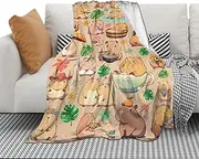 Generisch Capybara Animal Blanket, Capybara Blanket | Capybara Blanket for Kids, Capybara Blanket for Couch, Soft Flannel Throw Blanket for Home, Dorm, Hotel, Apartment