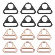 0.8 Inch 12 Pcs Triangle Buckle Adjuster for Bag Rose Gold/Matte Black