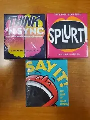 3 Pack Bundle: Think n Sync + Splurt + Say It Fun Card Games! New/Sealed 2B